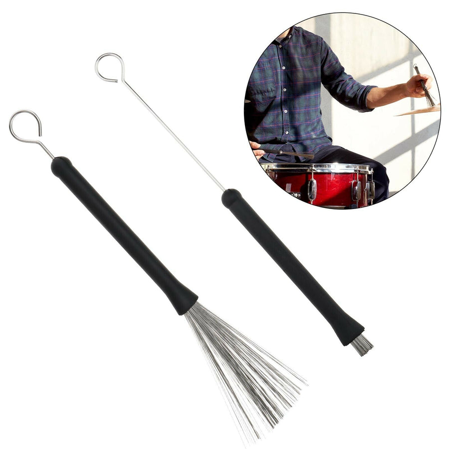 Jazz Metal Retractable Wire Brushes Drum Sticks