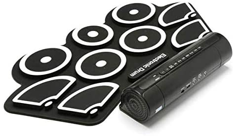 Electronic Drum Kit 9 Pad Roll Up Foldable with Drum Sticks + Foot Pedals
