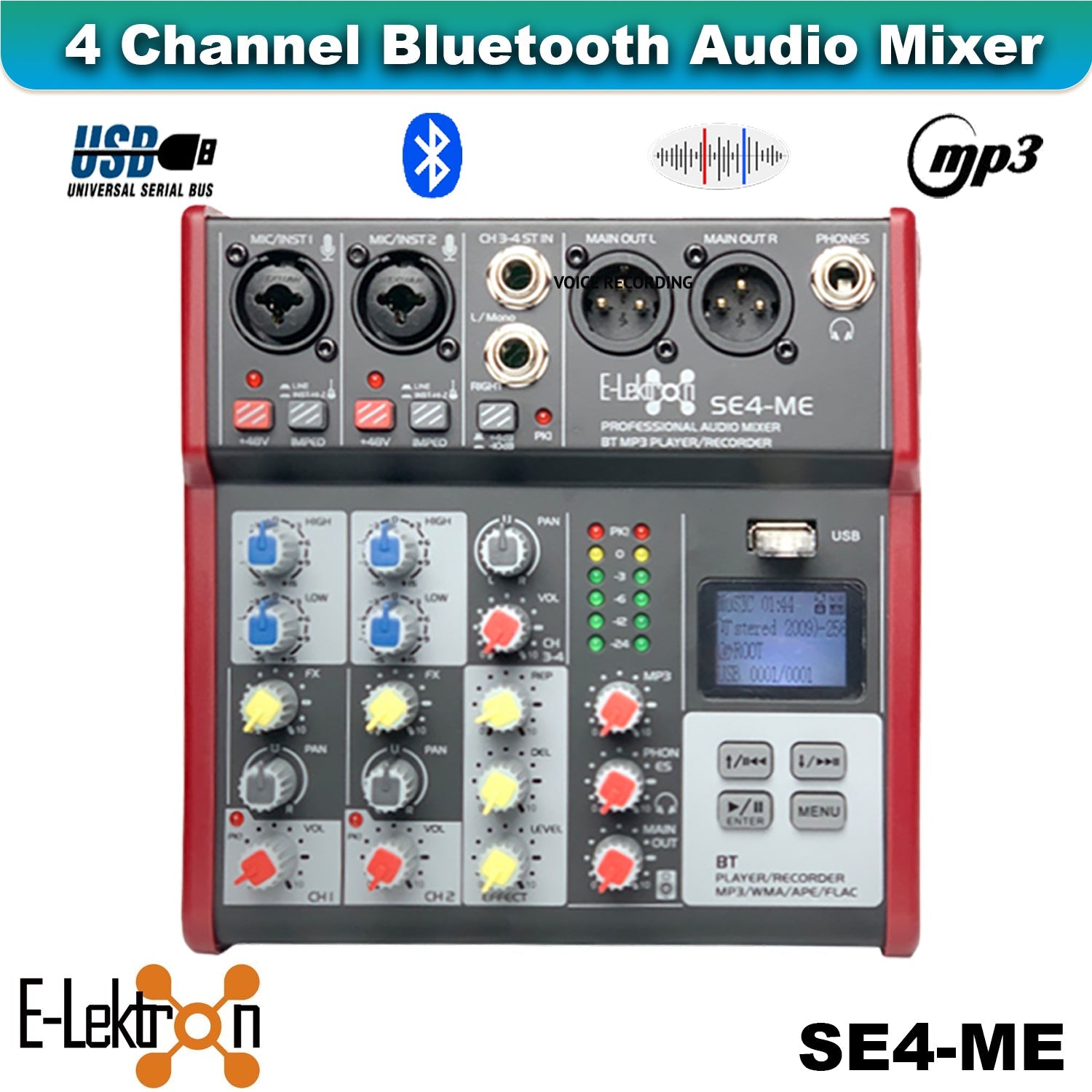 QTX Audius-12 Audio Performance package with Bluetooth PA System Audio Mixer Microphones Stands