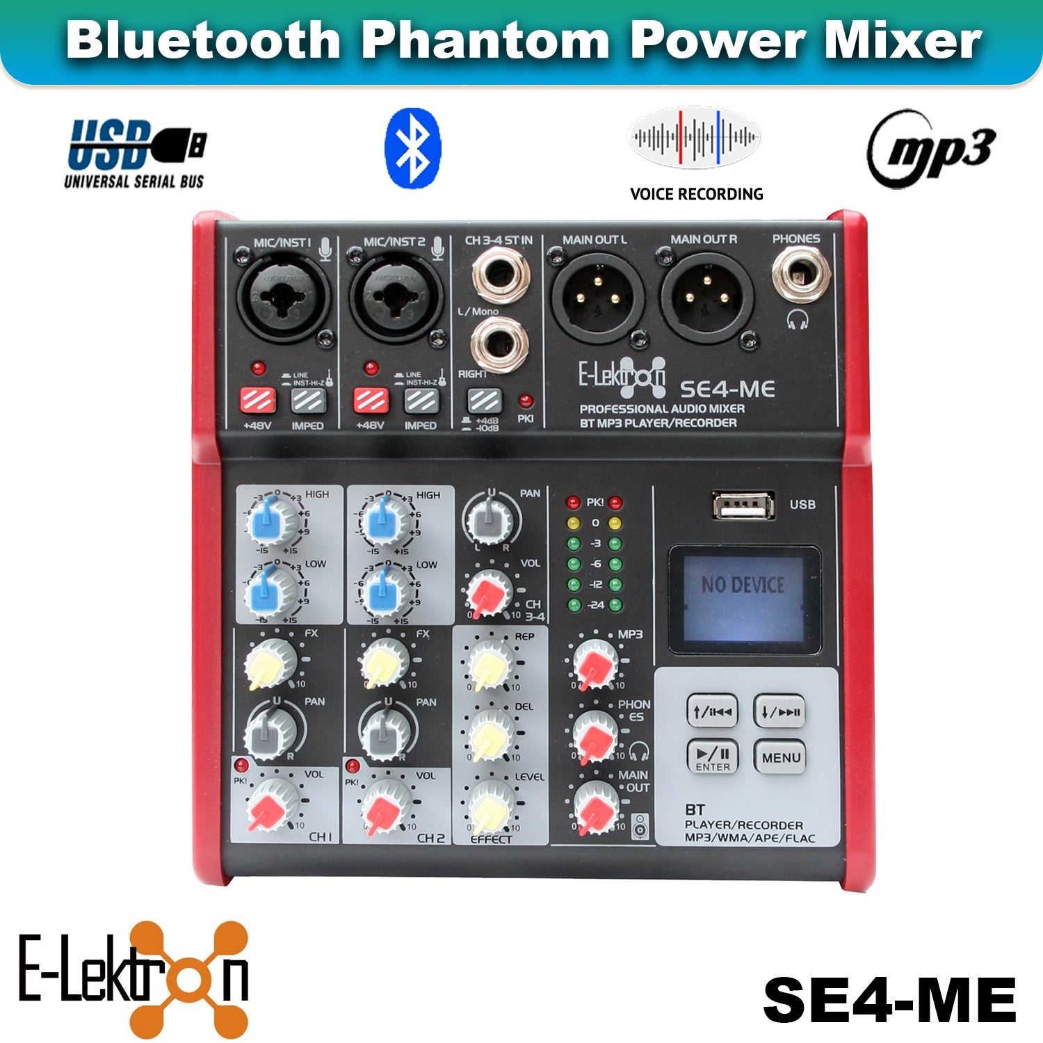 QTX Quest 10MSS Active PA Speaker Pair Bundle | 1200W with Stands, E-lektron 4-Channel Mixer & XLR Cables