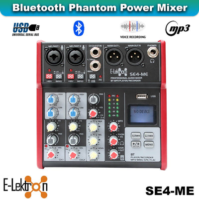QTX Quest 10MSS Active PA Speaker Pair Bundle | 1200W with Stands, E-lektron 4-Channel Mixer & XLR Cables