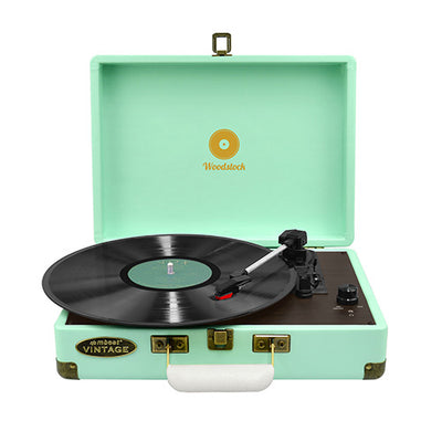 mbeat® Woodstock Retro Turntable Player TIIFFANY BLUE