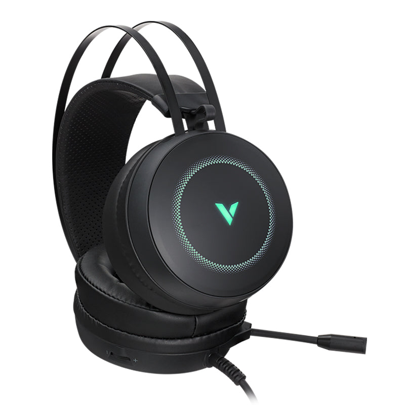 RAPOO VH160 Gaming Headset 7.1 Surround Sound Stereo Headphone USB Microphone Breathing RGB LED Lightweight, PC Gaming