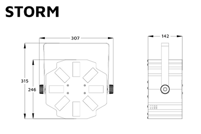 STORM - 1x 12W LED RGBW Rotating Multi Beam Effect