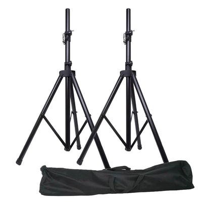 QTX Quest-QUS12 2X12" inch Karaoke Set 1560W Powered Bluetooth TWS Speakers 2 UHF Microphones Stands