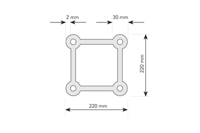 T2BL1 - 220mm Ladder Truss - Silver 1m