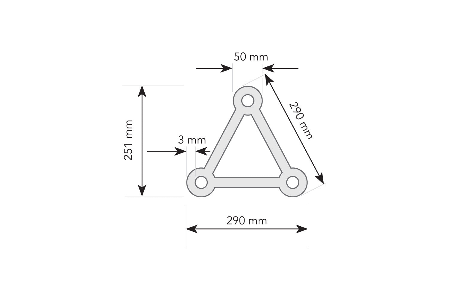 T3TDBK - 290mm Spigot Triangular Truss - Black