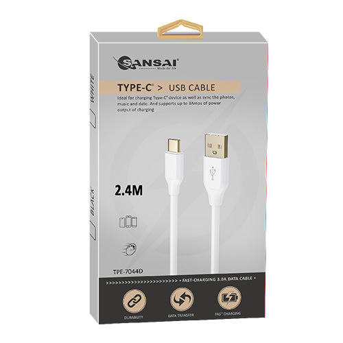 2.4M Type-C to USB-A Cable SANSAI TPE-7044E