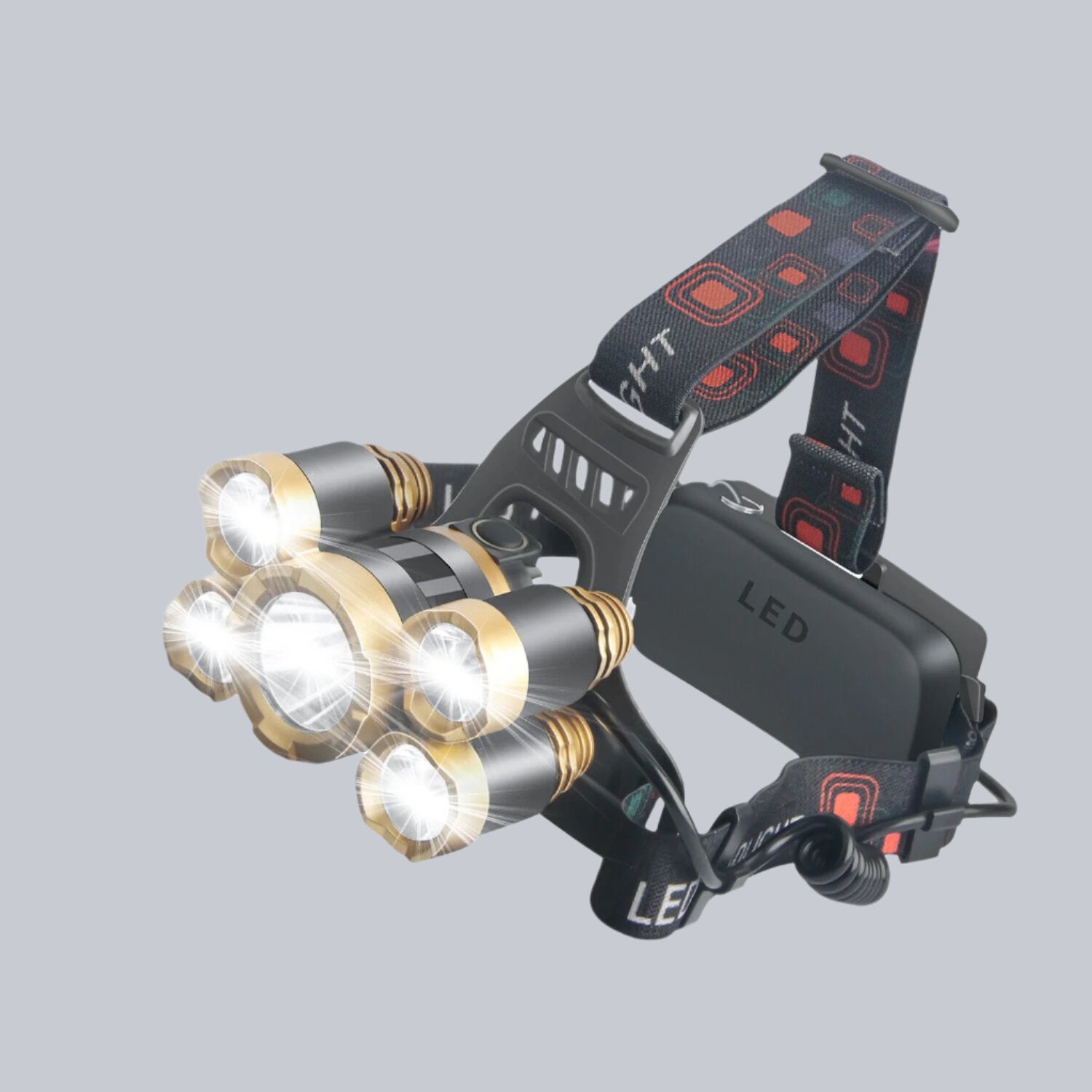 5 LED Headlamp Rechargable Work Headlight Flashlight Camping Head Torch Lamp