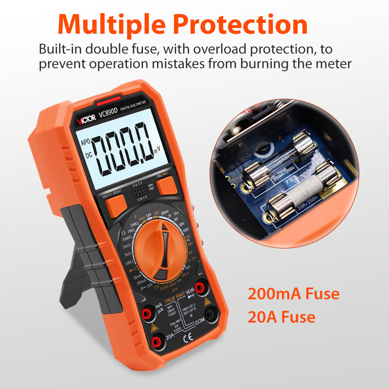 Victor Vc890c + Digital True Rms Multimeter High-Precision 20000uf Capacitor Nvc Temperature Measurement