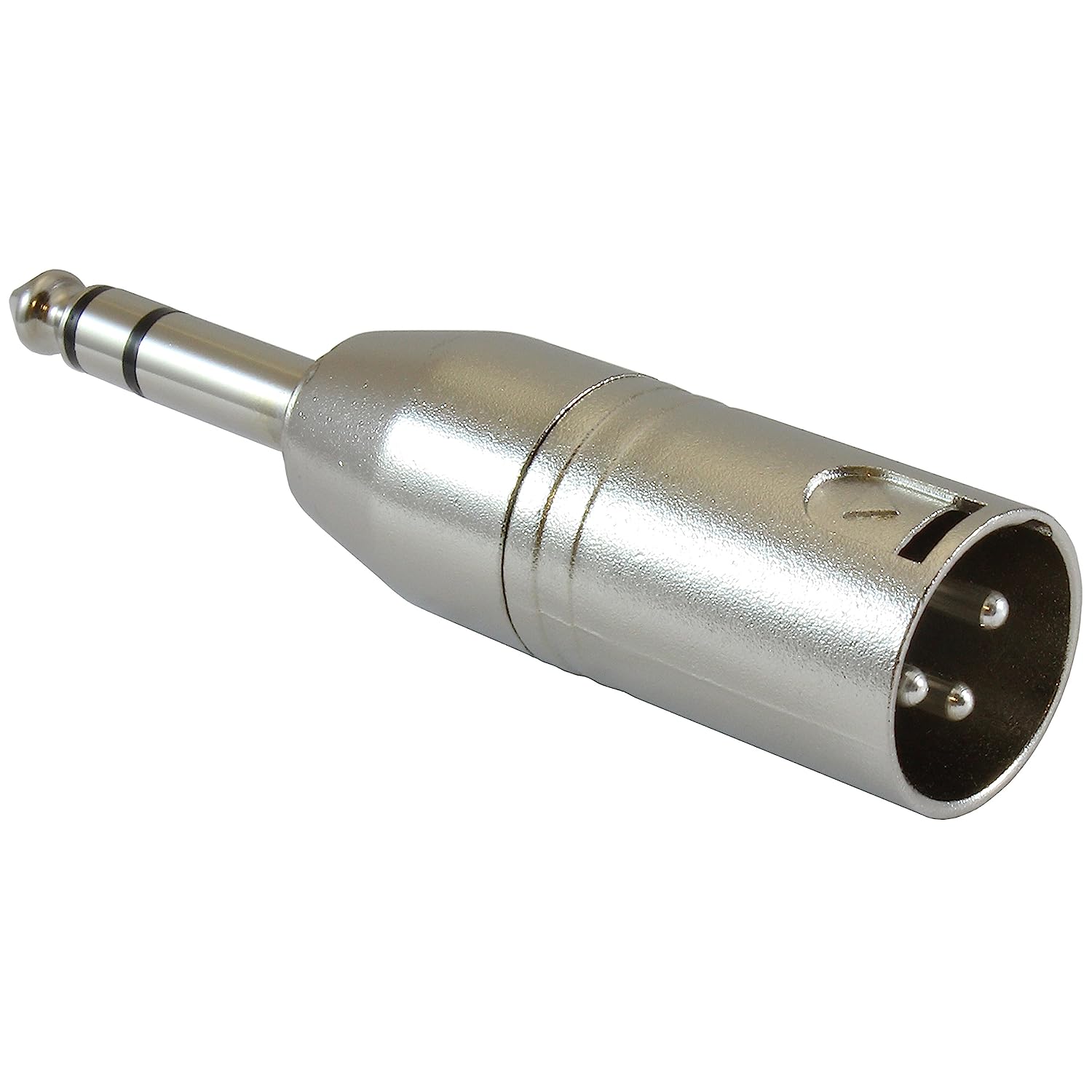 3 Pin XLR Male to 1/4 inch 6.35mm Mono (TS) or Stereo (TRS) Male Audio Adapter Plug