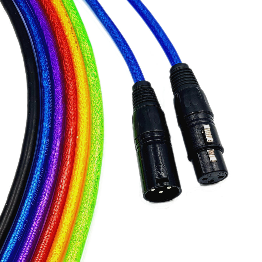 XLR Cable Male Female Jack 3-Pin Balanced Microphone Mic Lead with choice of 6 colours