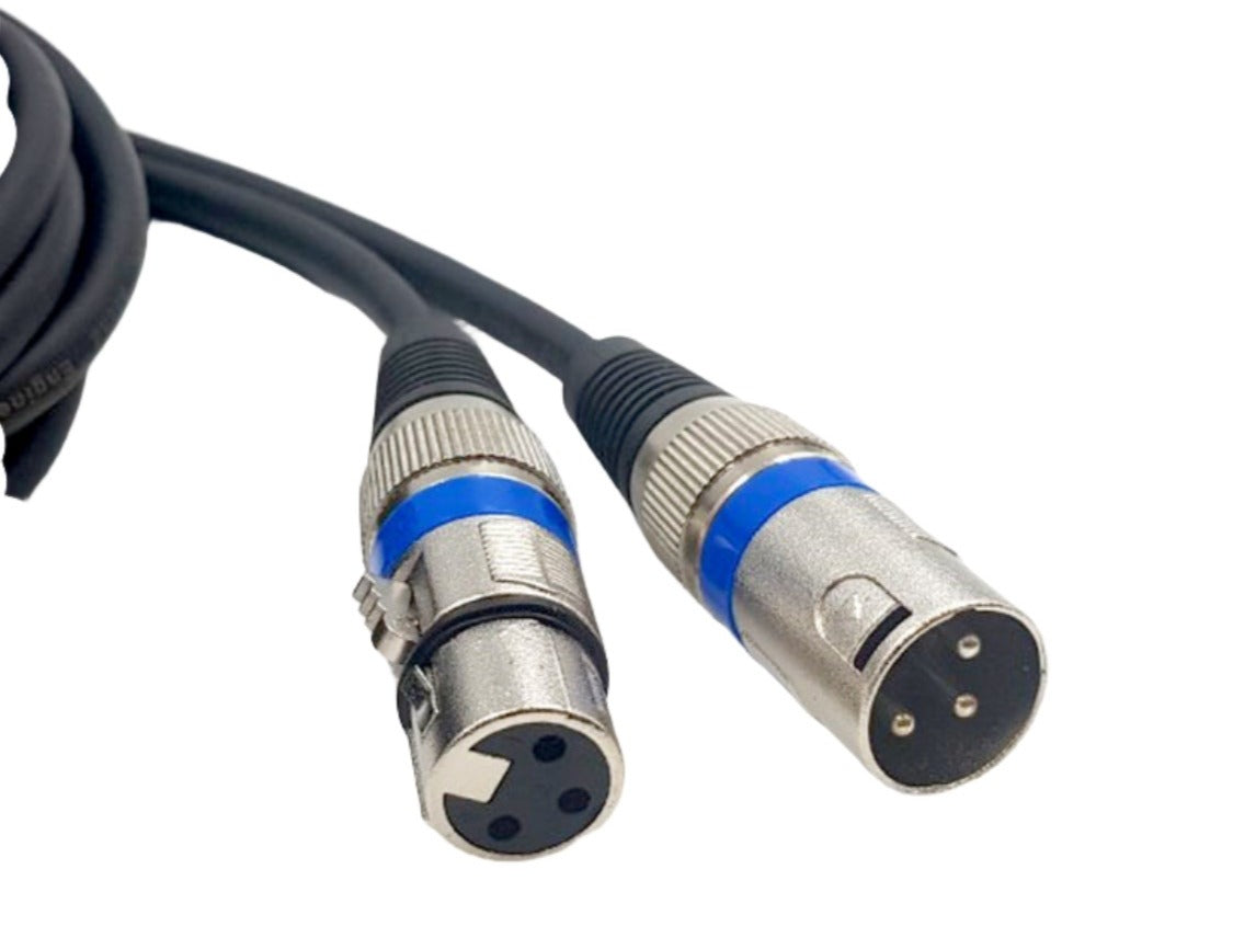 25m 3-Pin XLR Male to Female Balanced Cable Microphone Mic Cord Black Australian Made