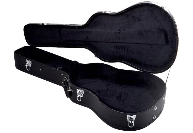 41" Acoustic Guitar Hard Case Black Dreadnought Shape Lockable with Key