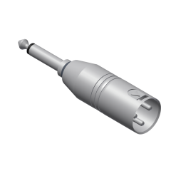3 Pin XLR Male to 1/4 inch 6.35mm Mono (TS) or Stereo (TRS) Male Audio Adapter Plug