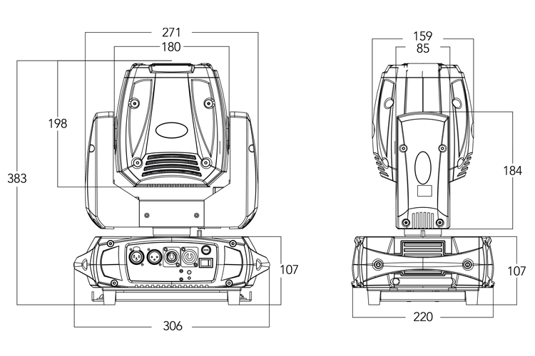 Event Lighting BM1S50W - 50W LED Battery Profile Spot Head with Wireless DMX
