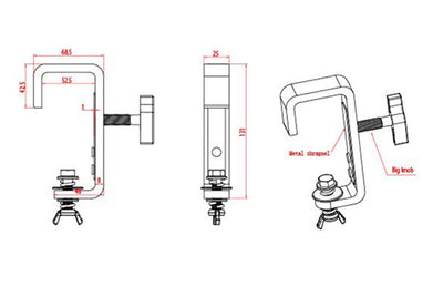 Event Lighting CLAMPG50S - Steel Hook Clamp with truss protector (Silver)