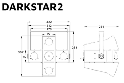 Event Lighting DARKSTAR2 - 3-in-1 LED Effect Light with Beam, Strobe and Laser