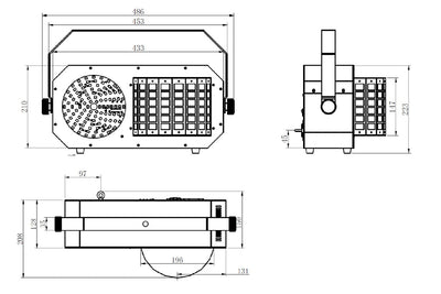 Event Lighting DERBY3 - 3-in-1 Lighting Effect: Derby, LED Strobe and flood light and RGB Laser