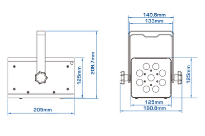 Event Lighting DFXS670 - 9 x 1.9W 365nm UV LED 15 deg spot