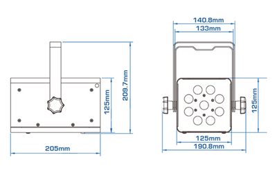 Event Lighting  DFXS670 - 9 x 1.9W 365nm UV LED 15 deg spot