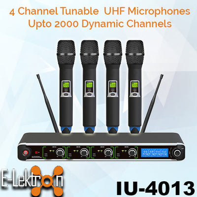 UF-1095 Dynamic Digital 400 Channels UHF Wireless Tuneable 4 Handheld Microphone System