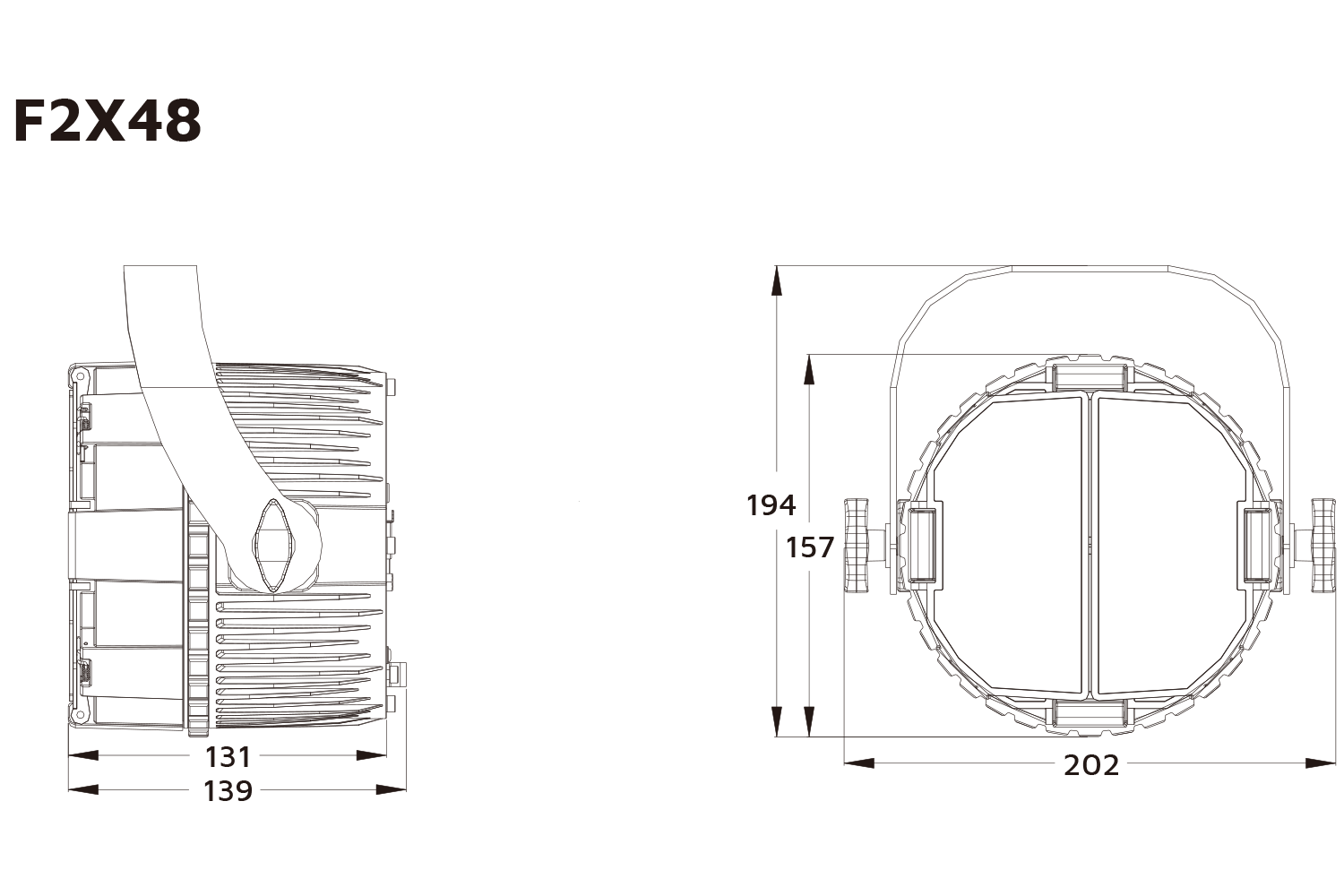 Event Lighting F2X48 - Variable Colour Temperature Fresnel with Manual Zoom
