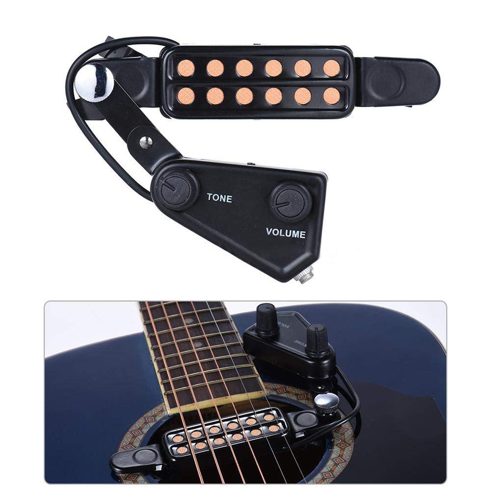 Acoustic Guitar Pick up Upgrade Kit Sound Hole Magnetic Pre Amp with Tone and Volume Control