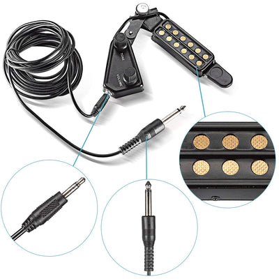 Acoustic Guitar Pickup Upgrade Kit Sound Hole Magnetic Pre Amp with Tone and Volume Control