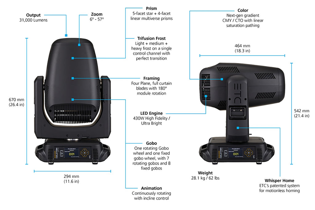 Event Lighting HAL-G-UB-MI - Halcyon Gold, Ultra-Bright