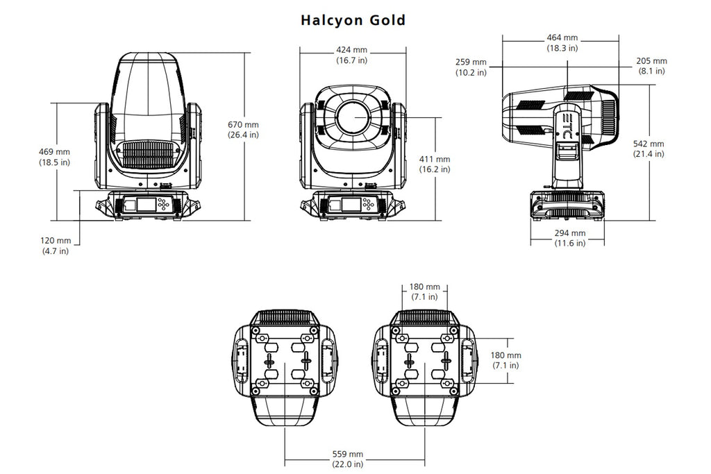 Event Lighting HAL-G-UB-MI - Halcyon Gold, Ultra-Bright