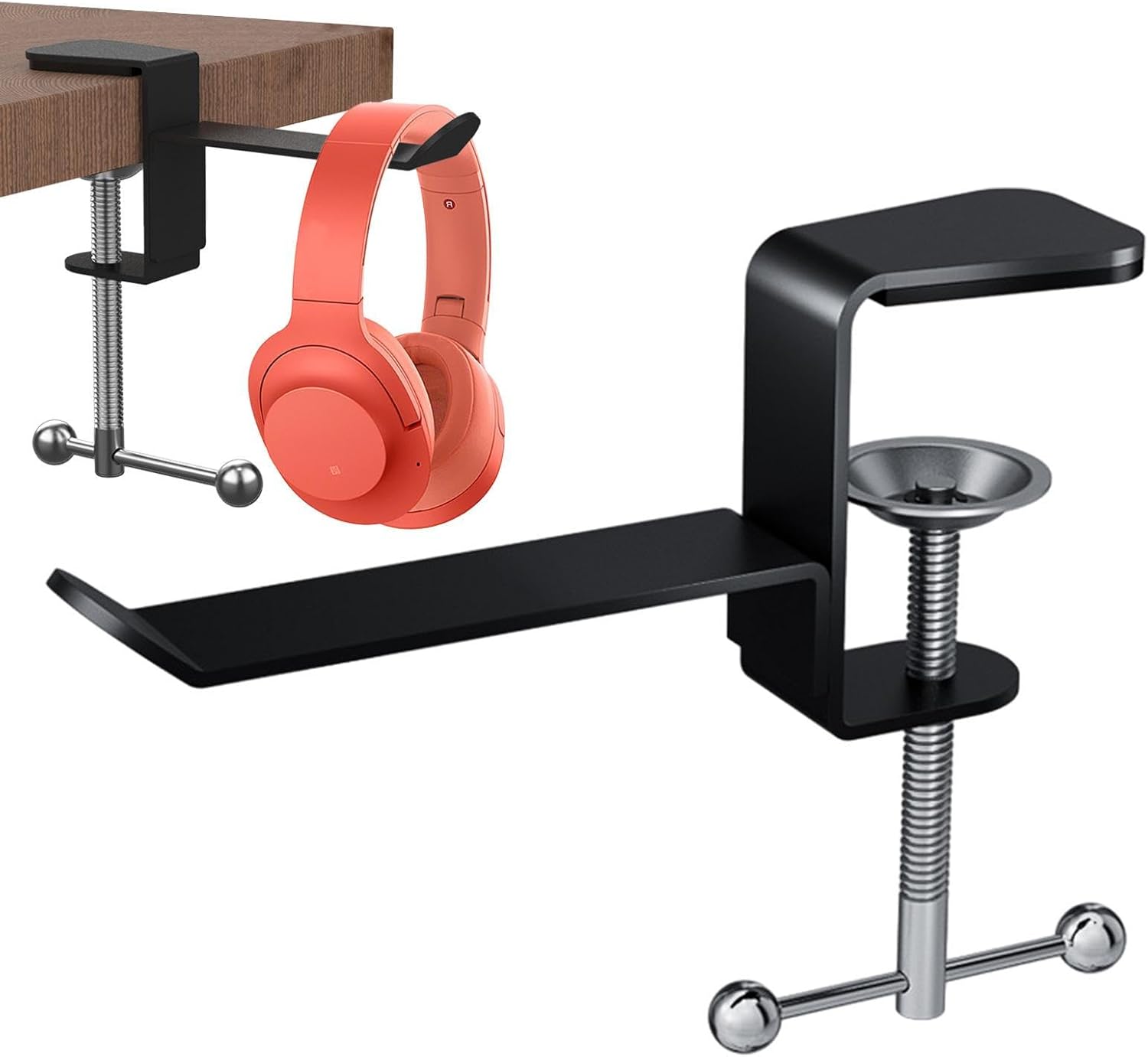 Music Mic Stand Clamp-On Double Hook For Headphones Tambourine Cowbell Cords Accessories