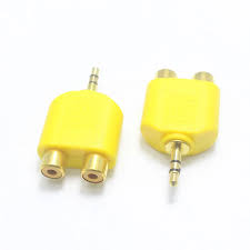 3.5mm Stereo Male to 2 x RCA Female Sockets Adaptor Splitter Plug Audio Hi-Fi DJ