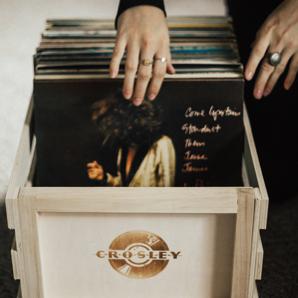 Crosley Cruiser Bluetooth Portable Turntable - Blush Pink + Bundled Crosley Record Storage Crate