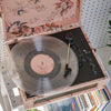 Crosley Voyager Bluetooth Portable Turntable - Floral + Bundled Crosley Record Storage Display Stand