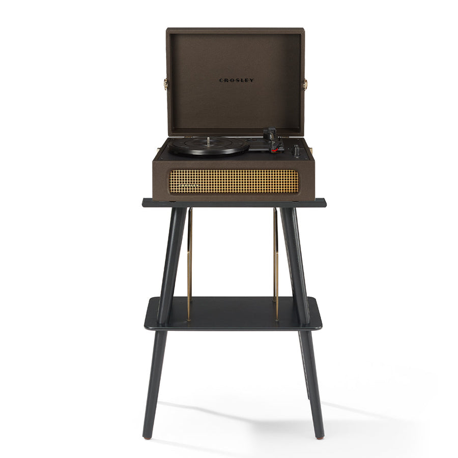 Crosley Voyager Bluetooth Portable Turntable + Entertainment Stand Bundle - Cocoa