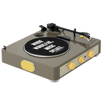 Gadhouse Brad MKII Record Player - Grey + Bundled Majority D40X Bluetooth Speakers