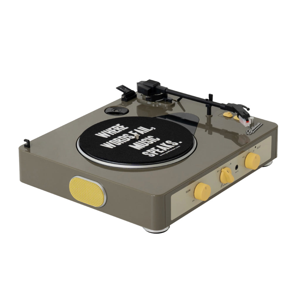 Gadhouse Brad MKII Record Player - Grey + Gadhouse Vinyl Rack Bundle - Black