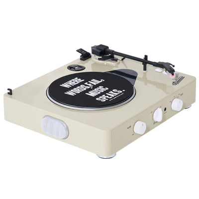 Gadhouse Brad MKII Record Player - Ivory + Bundled Majority D40X Bluetooth Speakers