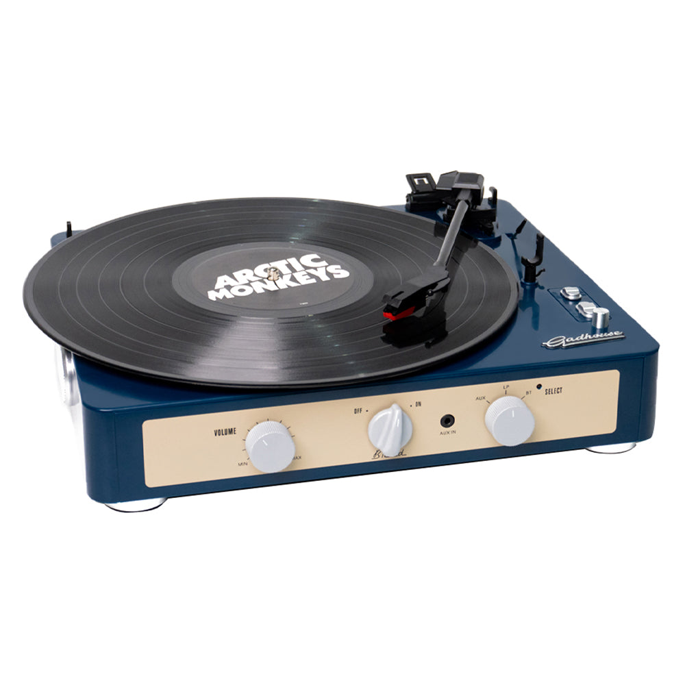 Gadhouse Brad MKII Record Player - Navy + Bundled Majority D40X Bluetooth Speakers