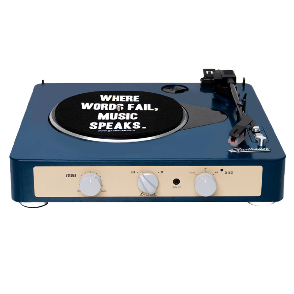 Gadhouse Brad MKII Record Player - Navy + Bundled Majority D40X Bluetooth Speakers