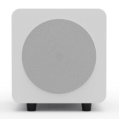 Limited Edition - Kanto SUB6 200W 6" Sealed Powered Subwoofer, Matte White, With White Grill