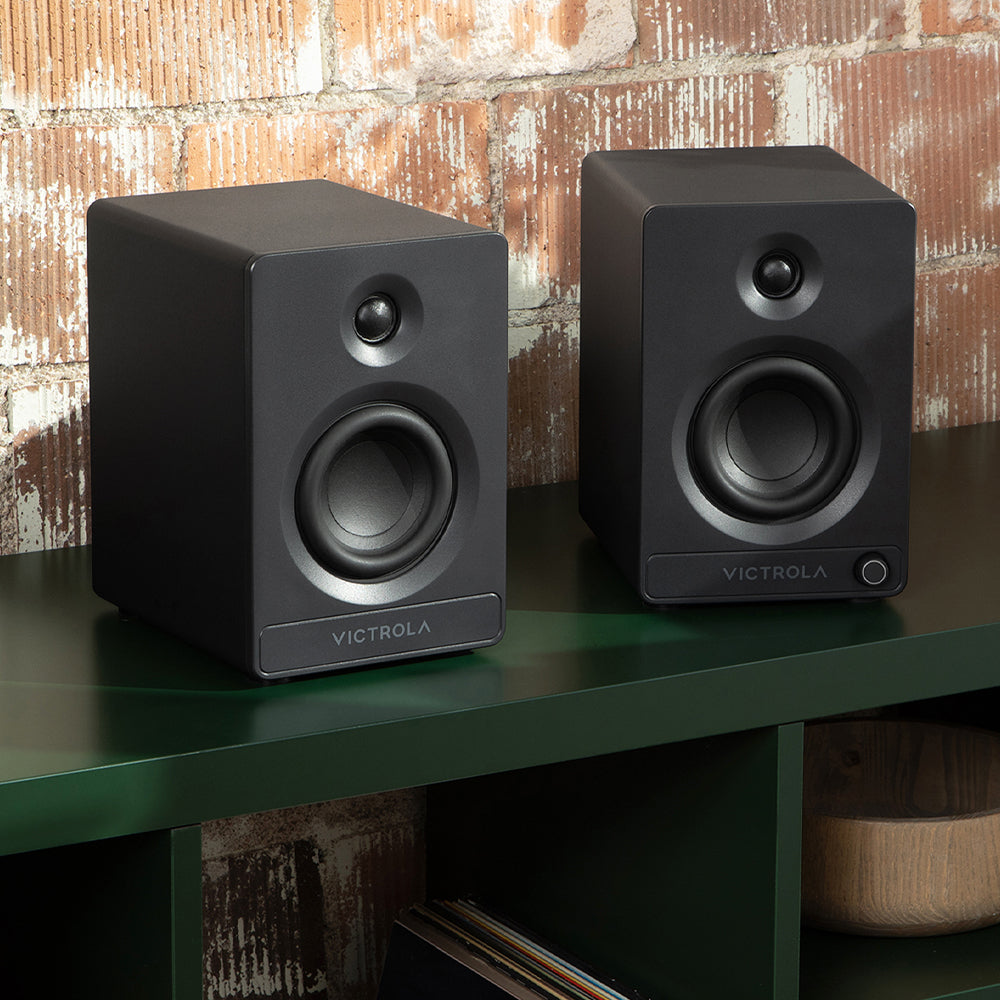 Victrola Tempo Bookshelf Speakers - Black
