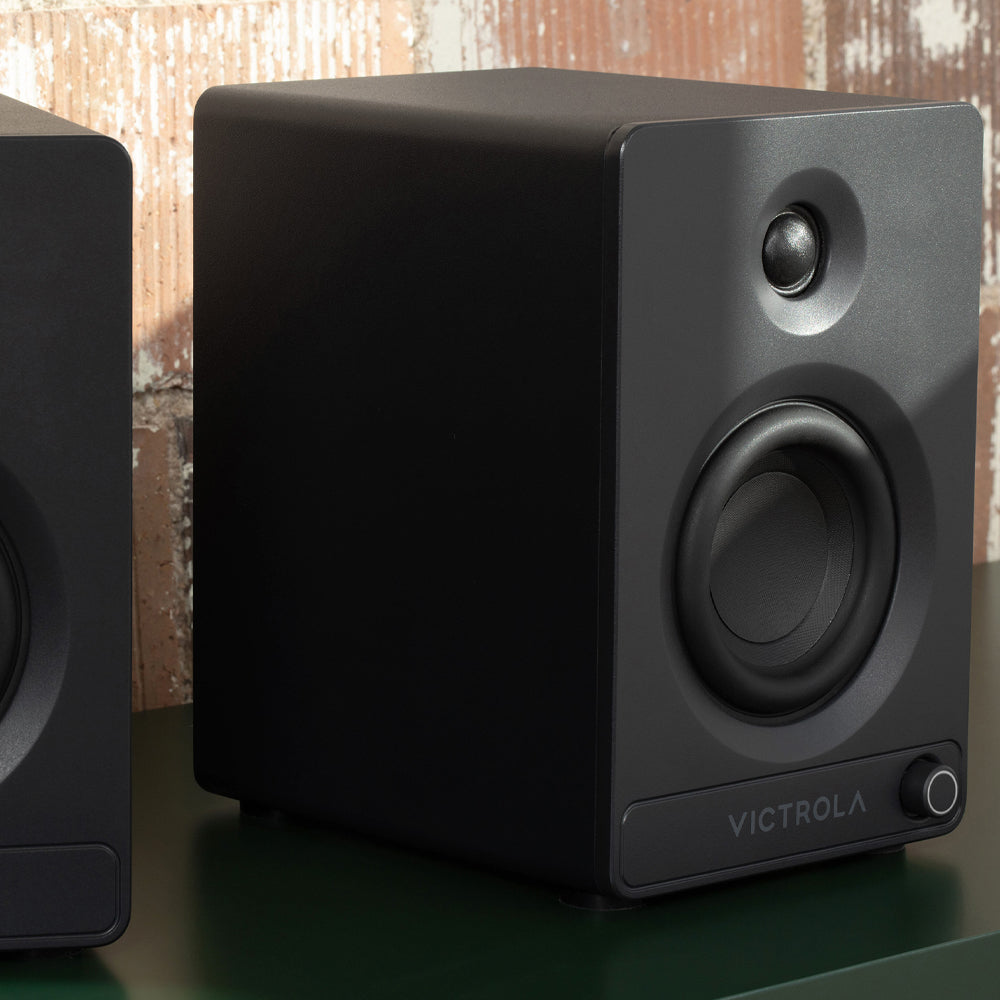 Victrola Tempo Bookshelf Speakers - Black