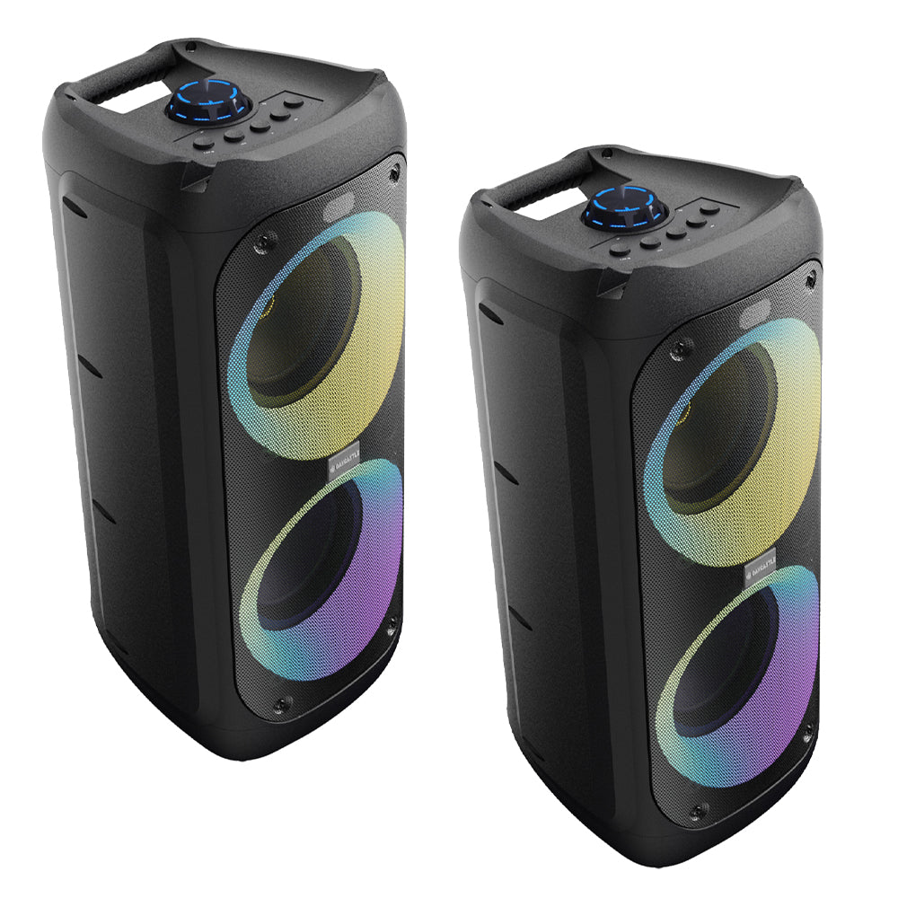 Majority PS200 -Bundled Party Speaker 80w Bluetooth Karaoke-DJ-Party-PA System - Black