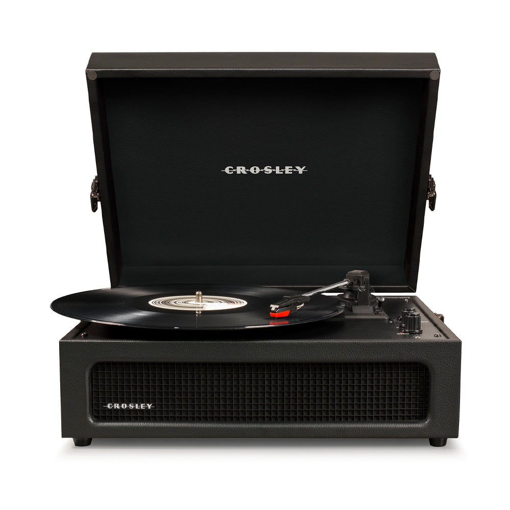 Crosley Voyager Bluetooth Portable Turntable - Black + Bundled Majority D40X Bluetooth Speakers - Black