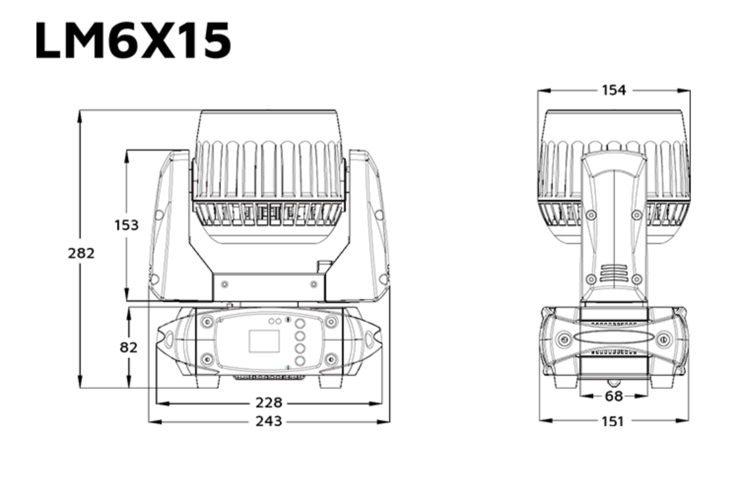 Event Lighting LM6X15 - 6x 15W LED RGBW Zoom Wash Moving Head