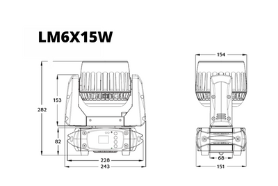 Event Lighting LM6X15W - 6x 15W LED RGBW Zoom Wash Moving Head (White)