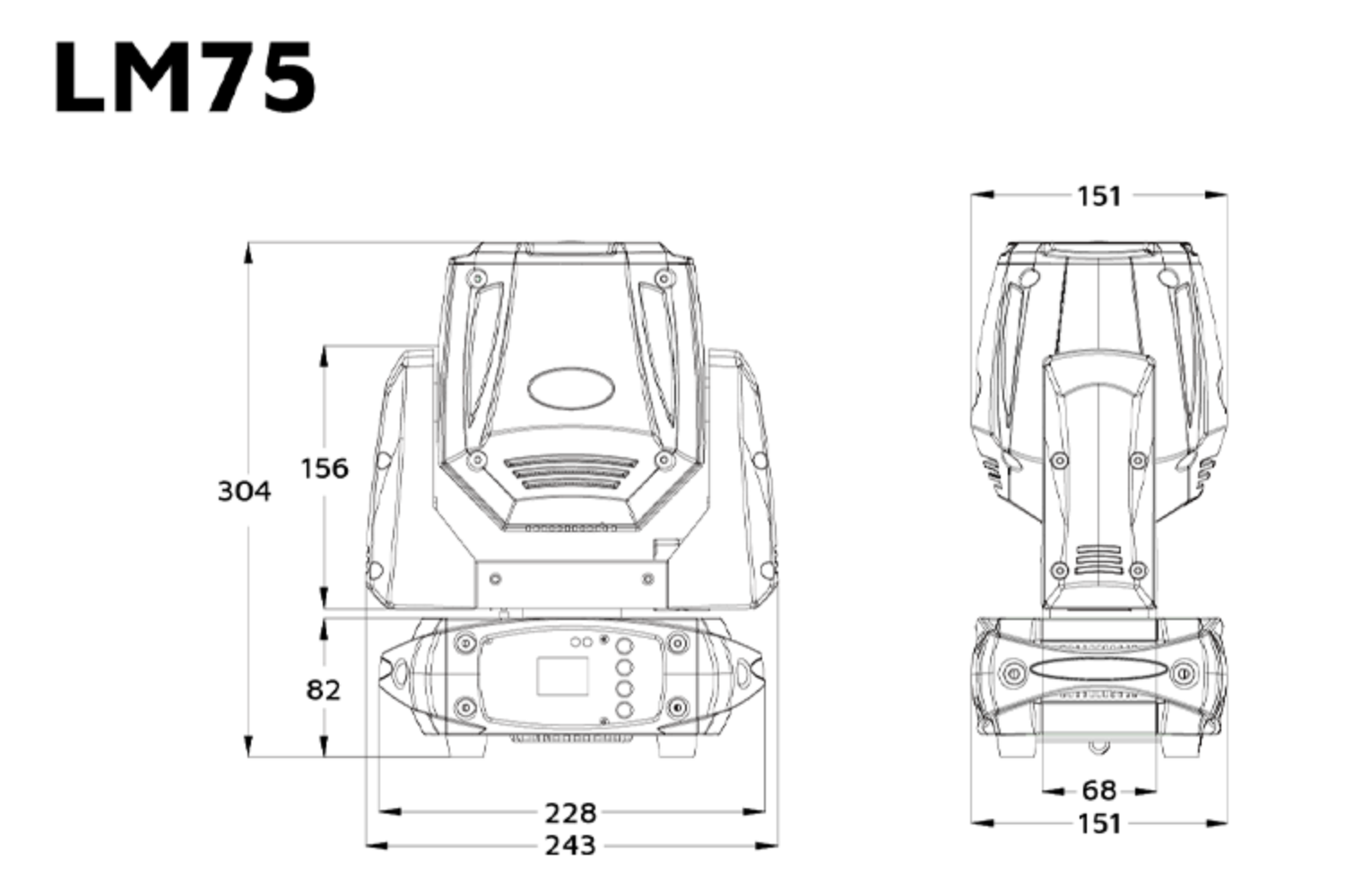 Event Lighting LM75 - 75W LED Spot Moving Head