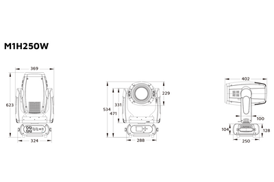 Event Lighting M1H250W - 250 W LED Hybrid Moving Head with Zoom